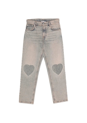 Moschino heart-patch jeans - Blue
