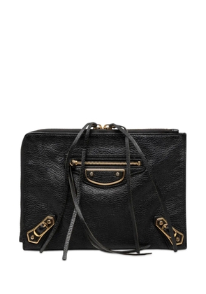 Balenciaga Pre-Owned 2016 Goatskin Motocross Classic Metallic Edge clutch bag - Black