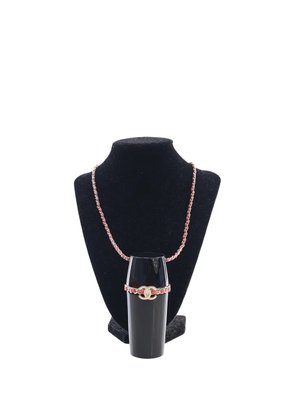 CHANEL Pre-Owned 2021 Lucite Lipstick Case On Chain - Black