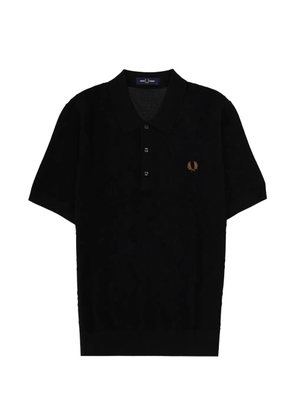Fred Perry argyle-knit polo shirt - Black