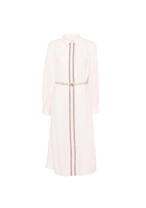Fabiana Filippi belted contrast-trim midi dress - Pink