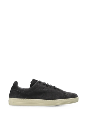TOM FORD perforated-logo suede sneakers - Grey