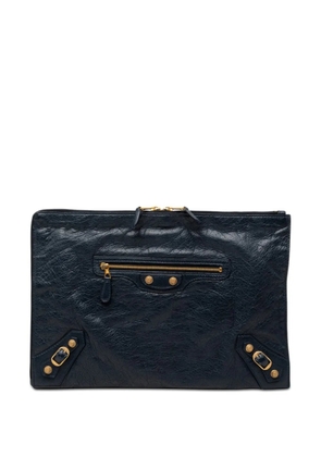 Balenciaga Pre-Owned 2015 Lambskin Motocross Giant 12 Zip Around Flat clutch bag - Blue