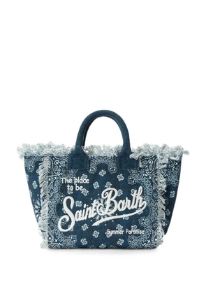 MC2 Saint Barth Colette bandana-print frayed shoulder bag - Blue