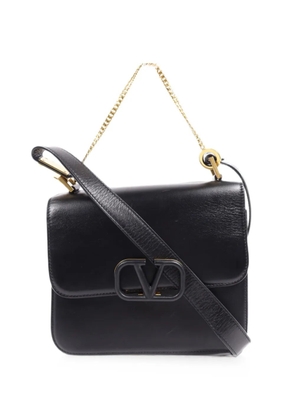 Valentino Garavani Pre-Owned V-logo leather shoulder bag - Black