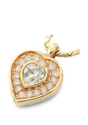 Christian Dior Pre-Owned Heartstone rhinestone necklace - Gold