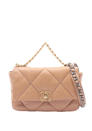CHANEL Pre-Owned 2021-2026 Medium Lambskin 19 Flap satchel - Brown