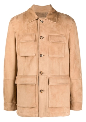 Brunello Cucinelli button-down suede jacket - Neutrals