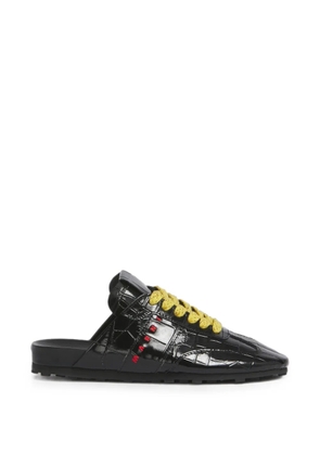Marni black croc-effect leather Softy Soccer slip-on sneakers