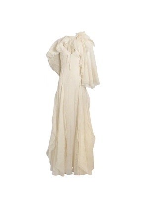 Alberta Ferretti ruffled floral maxi dress - White