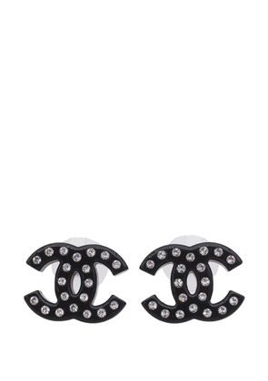 CHANEL Pre-Owned 2019 CC Resin and Strass Bullet Backs Earrings costume earrings - Black