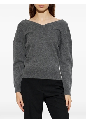 TOM FORD off-shoulder V-neck sweater - Grey