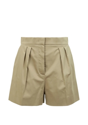 Max Mara pleated logo-embroidered shorts - Neutrals