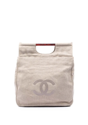 CHANEL Pre-Owned 1996-1997 CC Canvas Tortoise Handle tote bag - Neutrals