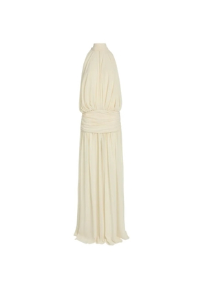 De La Vali Cruz halterneck ruched maxi dress - Neutrals