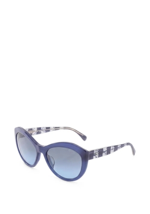 CHANEL Pre-Owned 1986-1988 Coco Mark lace sunglasses - Blue