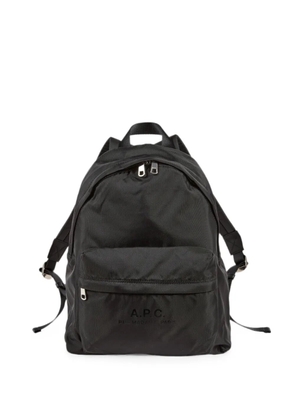 A.P.C. logo-print zip-around backpack - Black