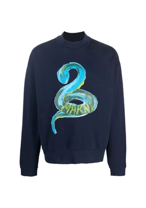 Marni python-print sweatshirt - Blue