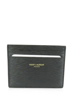 Saint Laurent Pre-Owned textured leather card holder - Black