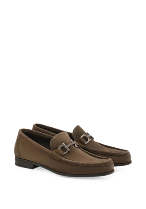 Ferragamo Gancini ornament moccasins - Brown