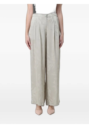 Armani Exchange floral-print satin trousers - Neutrals