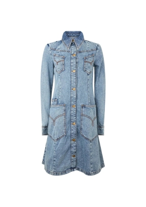 Moschino button-up flared-skirt mini dress - Blue