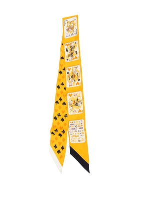 Hermès Pre-Owned 2010-2018 Jeu de Cartes Silk Twilly Scarf scarves - Yellow