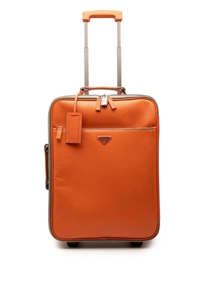 Prada Pre-Owned 2016-2026 Saffiano Carry On Trolley Suitcase travel bag - Orange