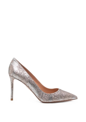 Aquazzura metallic-effect pointed-toe pumps - Silver