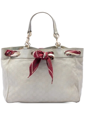 Gucci Pre-Owned 2016-2026 Large Guccissima Positano Scarf tote bag - White