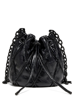 Diesel Charm-D diamond-quilted bucket bag - Black