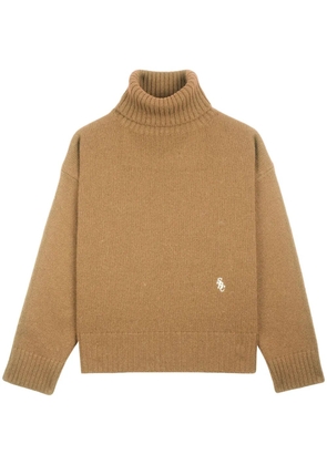 Sporty & Rich logo-embroidered wool jumper - Brown
