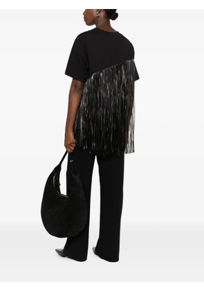 Sportmax fringe-trim T-shirt - Black