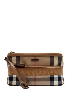 Burberry Pre-Owned 2000-2017 House Check Canvas Wristlet clutch bag - Brown