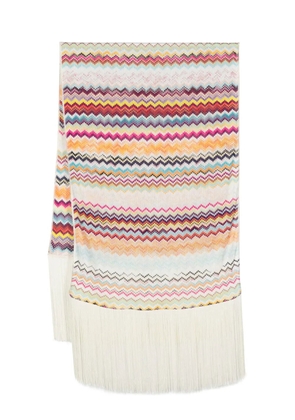 Missoni zig-zag woven scarf - White
