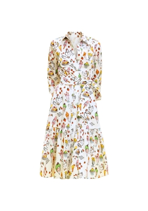 alessandro enriquez graphic-print tiered mini dress - White
