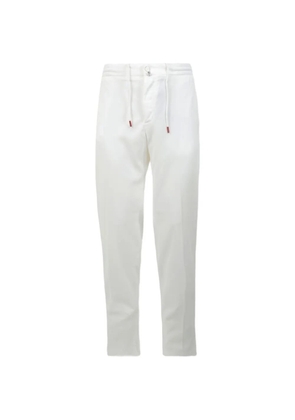 Kiton drawstring elasticated-waistband trousers - White