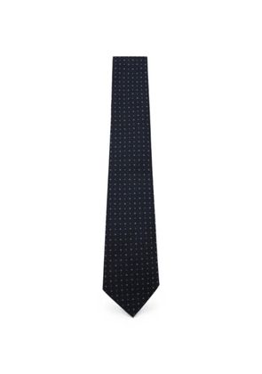 Canali geometric-print silk tie - Blue