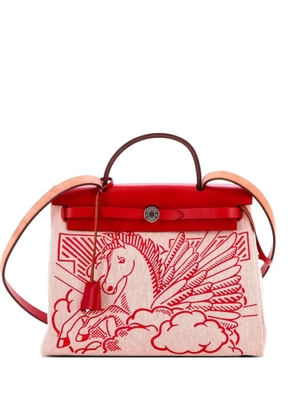 Hermès Pre-Owned Herbag Zip Pegase Pop Toile and Leather 31 shoulder bag - Red