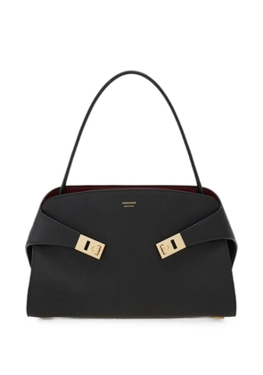 Ferragamo Hug hook-and-eye leather tote bag - Black