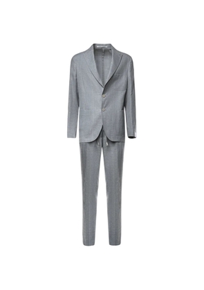 Eleventy check-pattern single-breasted suit - Grey