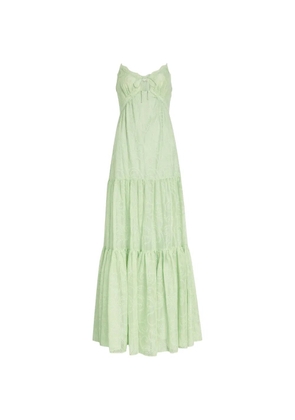 alice + olivia Nicky broderie-anglaise tiered maxi dress - Green