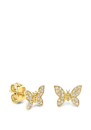 Sydney Evan diamond butterfly stud earrings - Gold