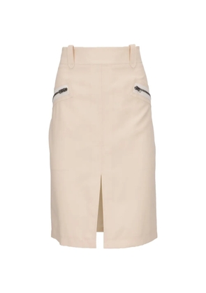 TOM FORD zip-pocket midi skirt - Neutrals
