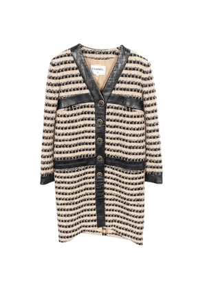 CHANEL Pre-Owned 1986-1988 single-breasted tweed coat - Neutrals
