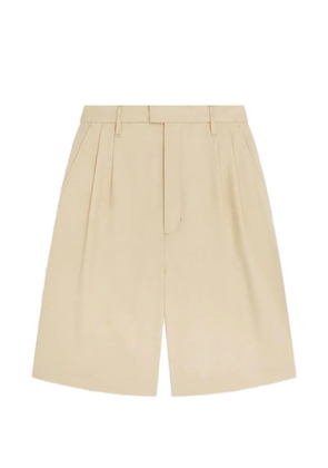 ABOUTBLANK pleated logo-embroidered shorts - Neutrals