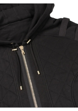 Balmain Pre-Owned quilted hooded coat - Black