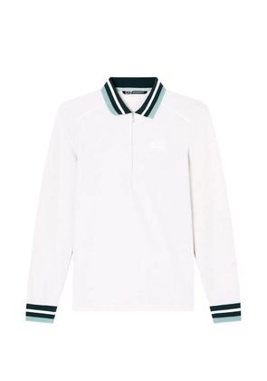 Ea7 Emporio Armani Golf Pro striped-trim zip-fastening polo top - White
