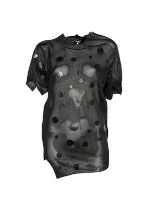 Junya Watanabe polka-dot asymmetric T-shirt - Black