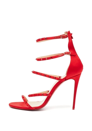 Christian Louboutin Pre-Owned crystal-embellished satin heeled sandals - Red